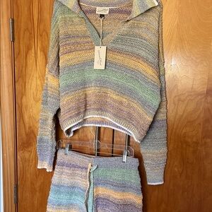 Adorable set nwt top large / medium bottom with stretch so cute